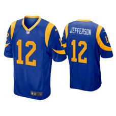 Men's Los Angeles Rams #12 Van Jefferson Royal 2020 NFL Draft Game Jersey