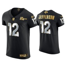 Men's Los Angeles Rams #12 Van Jefferson Black Golden Edition Vapor Elite Jersey