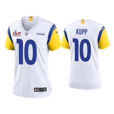 Women's Los Angeles Rams #10 Cooper Kupp Super Bowl LVI Champions White Game Jersey