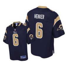 Youth Los Angeles Rams #6 Navy Johnny Hekker Pro Line Jersey