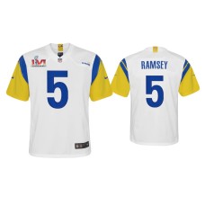 Youth Los Angeles Rams #5 Jalen Ramsey Super Bowl LVI White Game Jersey