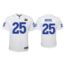 Youth Los Angeles Rams #25 Sony Michel Super Bowl LVI White Game Fashion Jersey