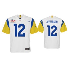 Youth Los Angeles Rams #12 Van Jefferson Super Bowl LVI White Game Jersey