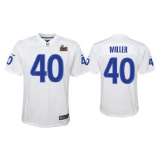 Youth Los Angeles Rams #40 Von Miller Super Bowl LVI White Game Fashion Jersey