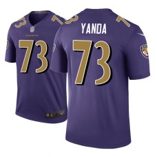 Men's Baltimore Ravens #73 Marshal Yanda Purple Nike legend color rush Jersey