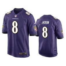 Men's Baltimore Ravens #8 Purple Lamar Jackson Nike Game Jersey