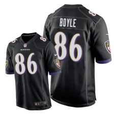 Men's Baltimore Ravens #86 Black Nick Boyle Nike Game Jersey