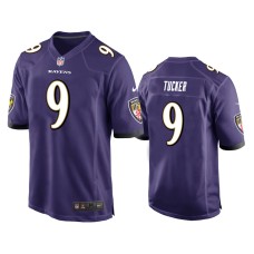 Men's Baltimore Ravens #9 Purple Justin Tucker Nike Game Jersey