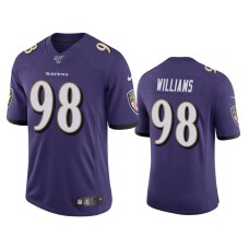 Men's Baltimore Ravens #98 Brandon Williams 100th Season Purple Vapor Limited Jersey