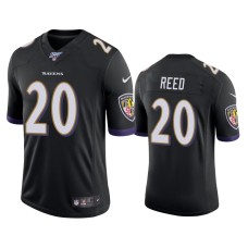 Men's Baltimore Ravens #20 Ed Reed 100th Season Black Vapor Limited Jersey