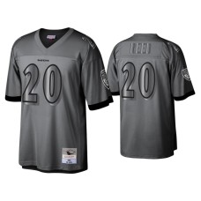 Men's Baltimore Ravens #20 Ed Reed Charcoal 2004 Metal Legacy Retired Player Jersey