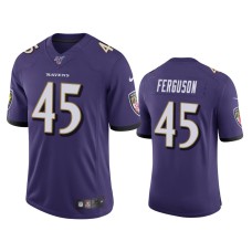 Men's Baltimore Ravens #45 Jaylon Ferguson 100th Season Purple Vapor Limited Jersey