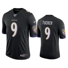 Men's Baltimore Ravens #9 Justin Tucker 100th Season Black Vapor Limited Jersey