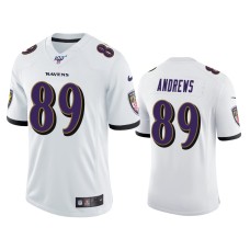 Men's Baltimore Ravens #89 Mark Andrews 100th Season White Vapor Limited Jersey