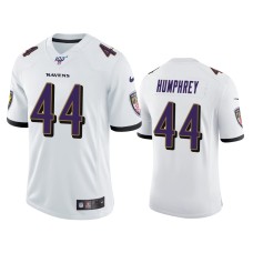 Men's Baltimore Ravens #44 Marlon Humphrey 100th Season White Vapor Limited Jersey