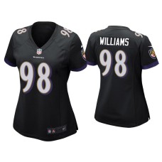 Women's Baltimore Ravens #98 Brandon Williams Black Game Jersey