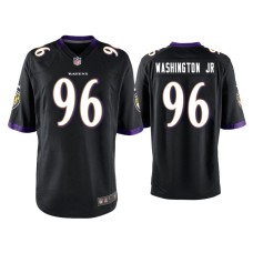 Men's Baltimore Ravens #96 Broderick Washington Jr. Black Game Jersey