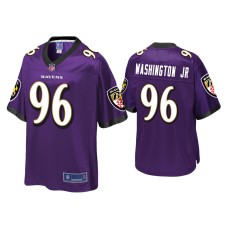 Men's Baltimore Ravens #96 Broderick Washington Jr. Purple Pro Line Jersey