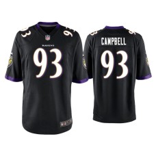 Men's Baltimore Ravens #93 Calais Campbell Black Game Jersey