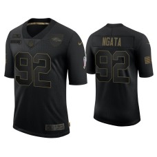 Men's Baltimore Ravens #92 Haloti Ngata Black 2020 Salute To Service Retired Jersey