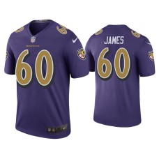 Men's Baltimore Ravens #60 Color Rush Legend Ja'Wuan James Purple Jersey