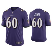 Men's Baltimore Ravens #60 Ja'Wuan James Vapor Limited Purple Jersey