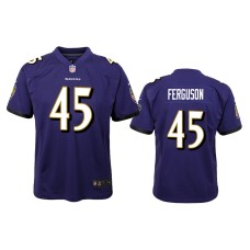 Men's Baltimore Ravens #45 Jaylon Ferguson Purple NFL Draft Game Jersey