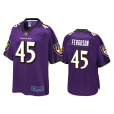 Men's Baltimore Ravens #45 Jaylon Ferguson Purple Pro Line Jersey