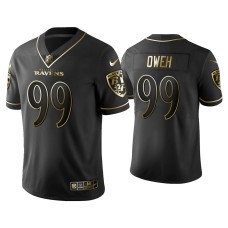 Men's Baltimore Ravens #99 Golden Edition Vapor Limited Ravens Jayson Oweh Black Jersey