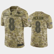 Men's Baltimore Ravens #8 Lamar Jackson Nike Salute to Service Limited Jersey - Camo