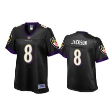 Women's Baltimore Ravens #8 Lamar Jackson Black Alternate Player Jersey