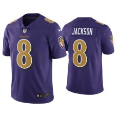 Men's Baltimore Ravens #8 Color Rush Limited Lamar Jackson Purple Jersey