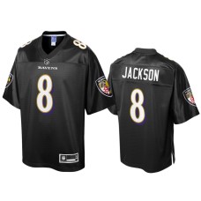 Men's Baltimore Ravens #8 Lamar Jackson Black Pro Line Jersey