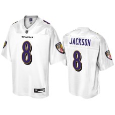 Men's Baltimore Ravens #8 Lamar Jackson White Pro Line Jersey