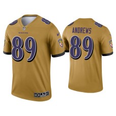 Men's Baltimore Ravens #89 Mark Andrews Gold Inverted Legend Jersey