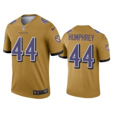 Men's Baltimore Ravens #44 Marlon Humphrey Gold Inverted Legend Jersey