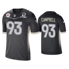 Men's Baltimore Ravens #93 Calais Campbell 2021 AFC Pro Bowl Game Anthracite Jersey