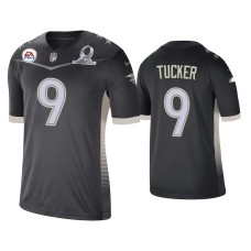 Men's Baltimore Ravens #9 Justin Tucker 2021 AFC Pro Bowl Game Anthracite Jersey