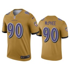 Men's Baltimore Ravens #90 Pernell McPhee Gold Inverted Legend Jersey