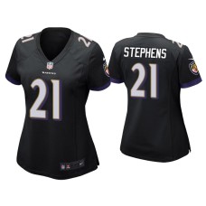 Women's Baltimore Ravens #21 Brandon Stephens Black Game Jersey