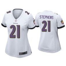 Women's Baltimore Ravens #21 Brandon Stephens White Game Jersey