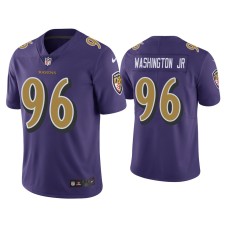 Men's Baltimore Ravens #96 Color Rush Limited Broderick Washington Jr. Purple Jersey