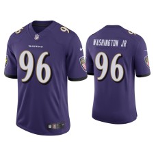 Men's Baltimore Ravens #96 Broderick Washington Jr. Vapor Limited Purple Jersey