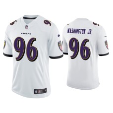 Men's Baltimore Ravens #96 Broderick Washington Jr. Vapor Limited White Jersey