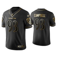 Men's Baltimore Ravens #93 Golden Edition Vapor Limited Ravens Calais Campbell Black Jersey