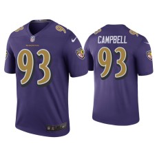 Men's Baltimore Ravens #93 Color Rush Legend Calais Campbell Purple Jersey