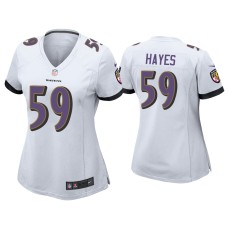 Women's Baltimore Ravens #59 Daelin Hayes White Game Jersey