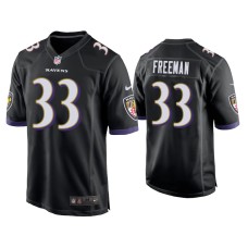 Men's Baltimore Ravens #33 Devonta Freeman Black Game Jersey