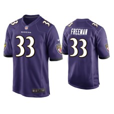 Men's Baltimore Ravens #33 Devonta Freeman Purple Game Jersey