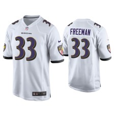 Men's Baltimore Ravens #33 Devonta Freeman White Game Jersey